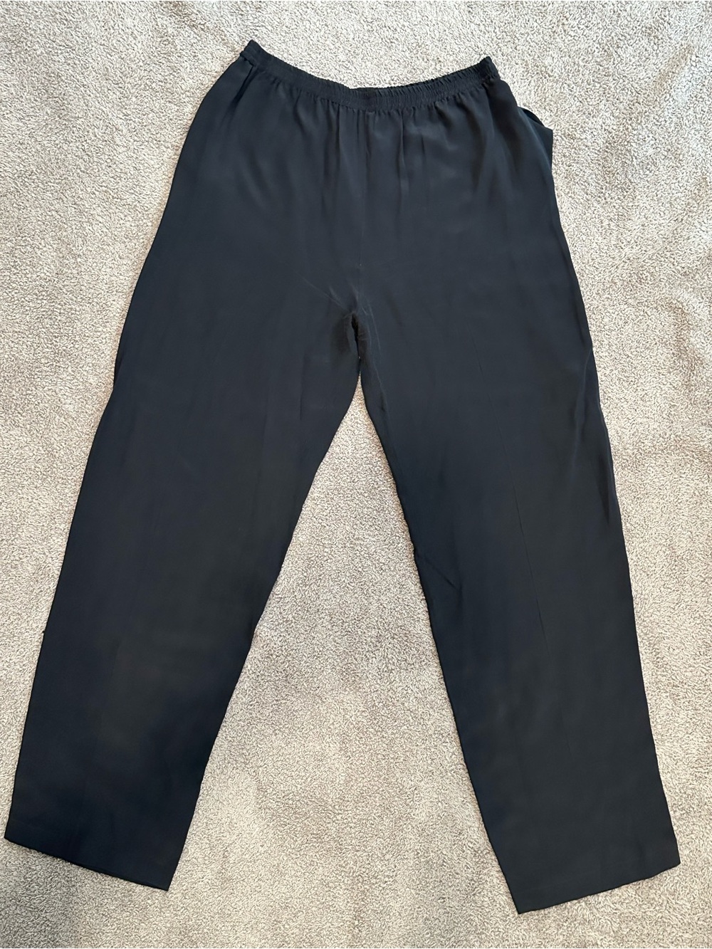 Harve Benard Black Pull-On Silk Pants
